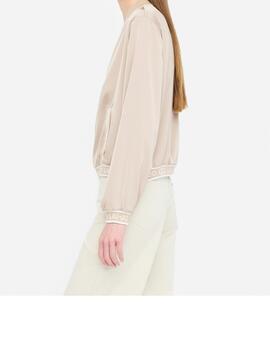 Chaqueta Liu.Jo raso  logotipada en cuello y puños