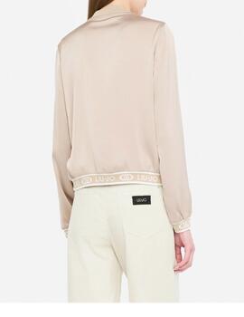 Chaqueta Liu.Jo raso  logotipada en cuello y puños