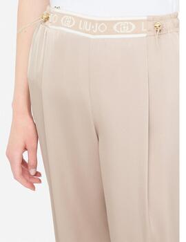 Pantalón Liu.Jo jogger en raso beige