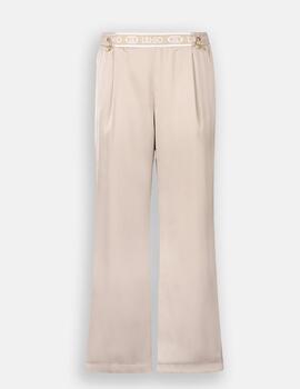 Pantalón Liu.Jo jogger en raso beige