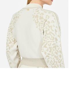 Jersey Liu.Jo punto con animal print dorado