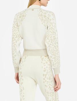 Jersey Liu.Jo punto con animal print dorado