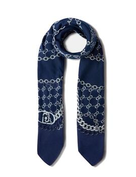 Foulard Liu Jo logo con cadenas azul