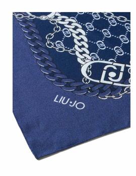 Foulard Liu Jo logo con cadenas azul