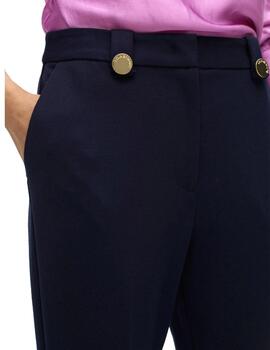 Pantalón Lola Casademunt punto botones azul