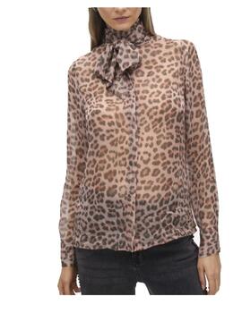 Camisa Lola Casademunt con lazada animal print