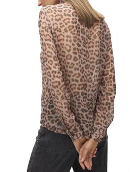 Camisa Lola Casademunt con lazada animal print
