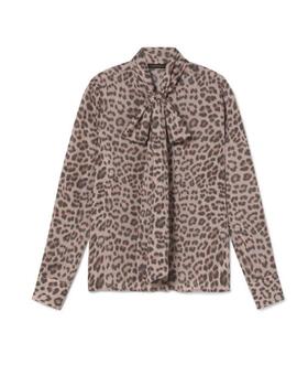 Camisa Lola Casademunt con lazada animal print