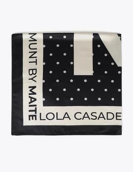 Pañuela Lola Casademunt topitos negro-crudo