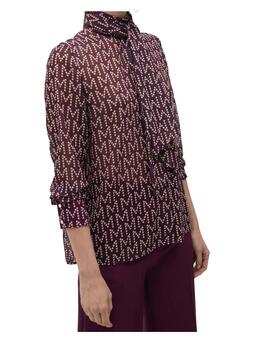 Camisa Lola Casademunt logotipada con lazada grana