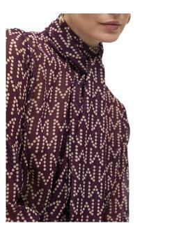 Camisa Lola Casademunt logotipada con lazada grana