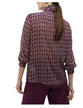 Camisa Lola Casademunt logotipada con lazada grana