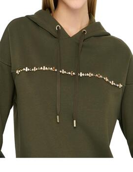 Sudadera Liu.Jo piedras con capucha verde