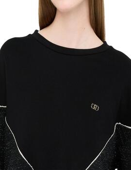 Sudadera Li.Jo con textura en plata