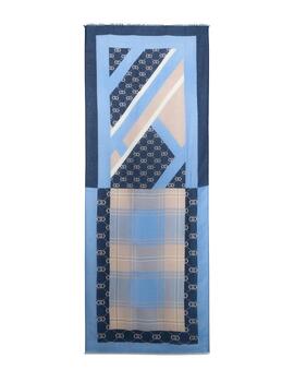 Pañuelo Liu Jo logos y cuadros azul