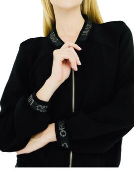 Chaqueta Liu.Jo con logos en strass cuello y puños