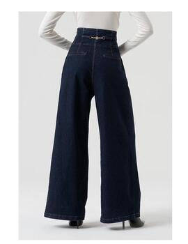 Pantalón Fracomina vaquero palazzo logo metal