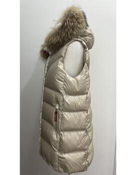 Chaleco Dich Odil beige con pelo natural