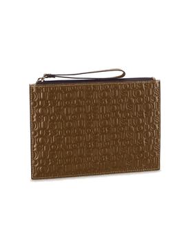 CARTERA MANO AMINA LOGO MARRON