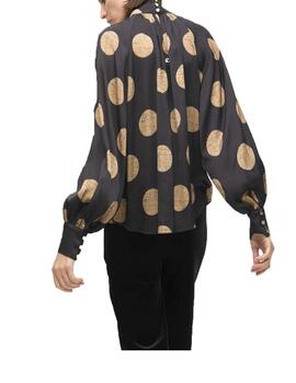 Camisa Lola Casademunt manga abullonada topos