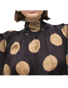 Camisa Lola Casademunt manga abullonada topos