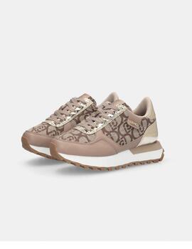 Zapatilla Liu Jo Evelyn logo jacquard camel
