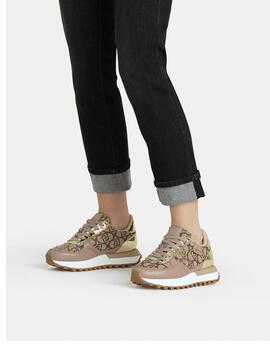 Zapatilla Liu Jo Evelyn logo jacquard camel