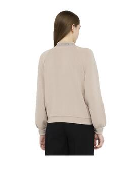 Chaqueta Liu.Jo con logos en cuello y puños beige
