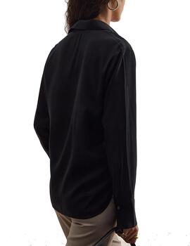 Camisa Decenio mini lentejuelas pechera negra