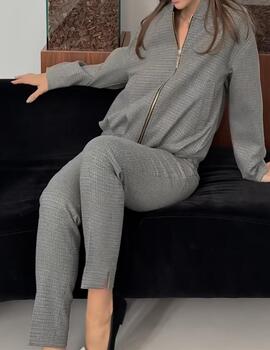 Bomber Cristina Barros pata de gallo con lurex