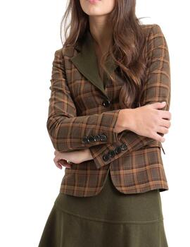 Chaqueta Highly Preppy cuadro verde con escudo