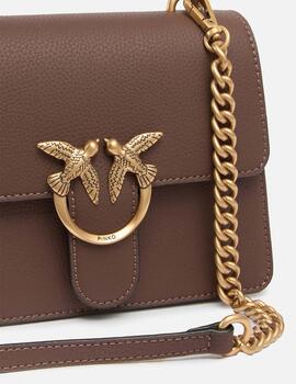 Bolso Pinko Love One Top Handele Mini marrón