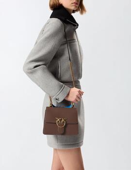 Bolso Pinko Love One Top Handele Mini marrón