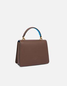 Bolso Pinko Love One Top Handele Mini marrón
