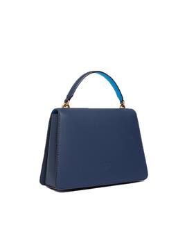 Bolso Pinko Love One Top Handle mini azul