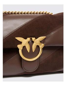 Bolso Pinko Love Puff classic  piel y ante marron