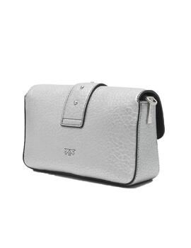 Bolso Pinko Love One mini slouchy piel plata