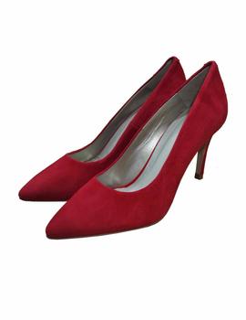 Zapato corte salón ante rojo