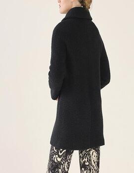 Abrigo Cristina Barros tejido tweed negro