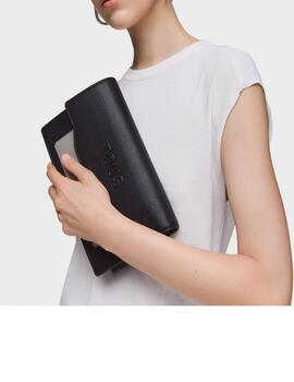 Clutch Tous Audree saffiano negr-gris
