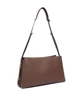 Bolso PinkoTriplet vitello morbido piel marrón