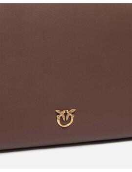 Bolso PinkoTriplet vitello morbido piel marrón