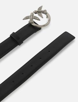 Cinturón Pinko 3 cm piel negro hebilla plata