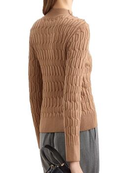 Jersey Decenio dibujo trenza camel