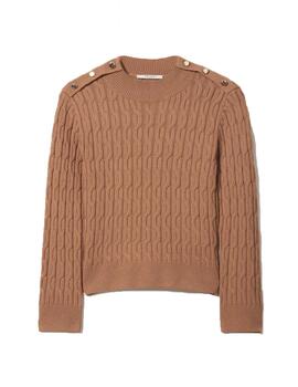 Jersey Decenio dibujo trenza camel