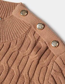 Jersey Decenio dibujo trenza camel