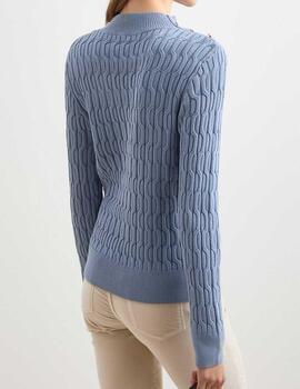 Jersey Decenio dibujo trenza azul cielo
