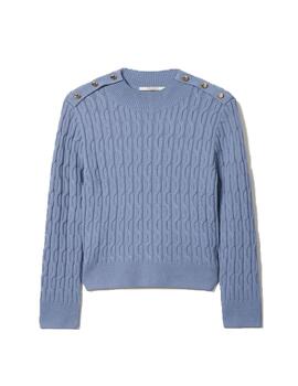 Jersey Decenio dibujo trenza azul cielo