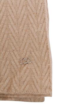 Bufanda Liu Jo punto microlentejuela camel