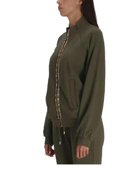 Chaqueta Liu Jo de chándal con piedras verde